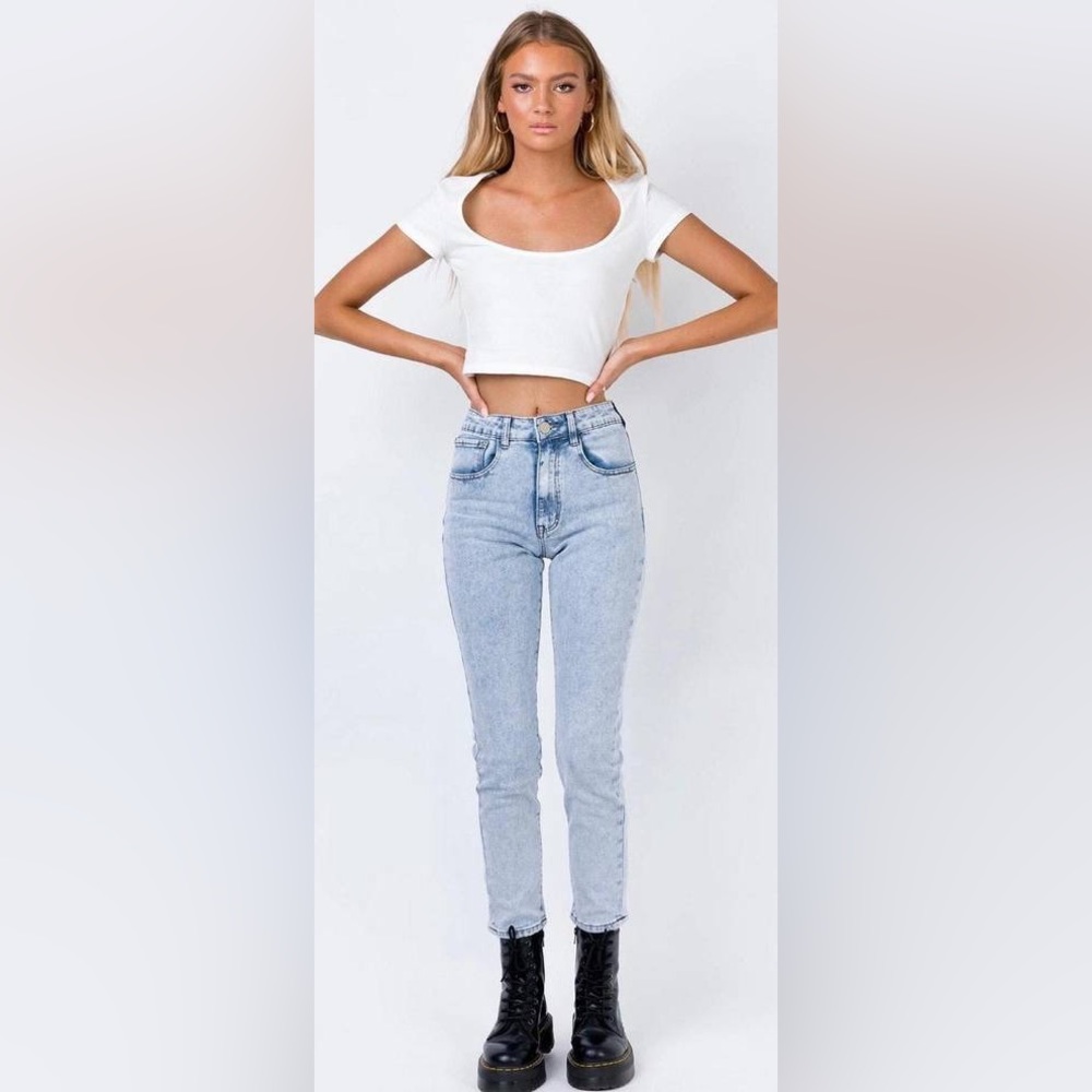 Princess Polly Careline Skinny Jeans high rise ๐ US 6 - Picture 2 of 7